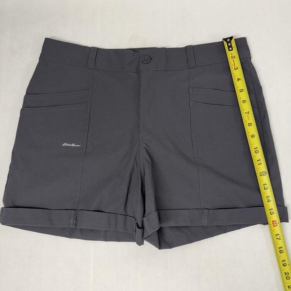 Eddie Bauer Shorts Women's 16 Gray Double Front Cargo Pocket Cuffed Gorpcore - Picture 3 of 11